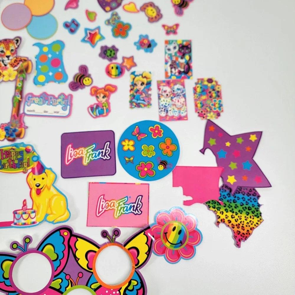 Huge Lisa‎ Frank Vintage Y2K Lot Cardboard Picture Frames Stickers Scrapbook